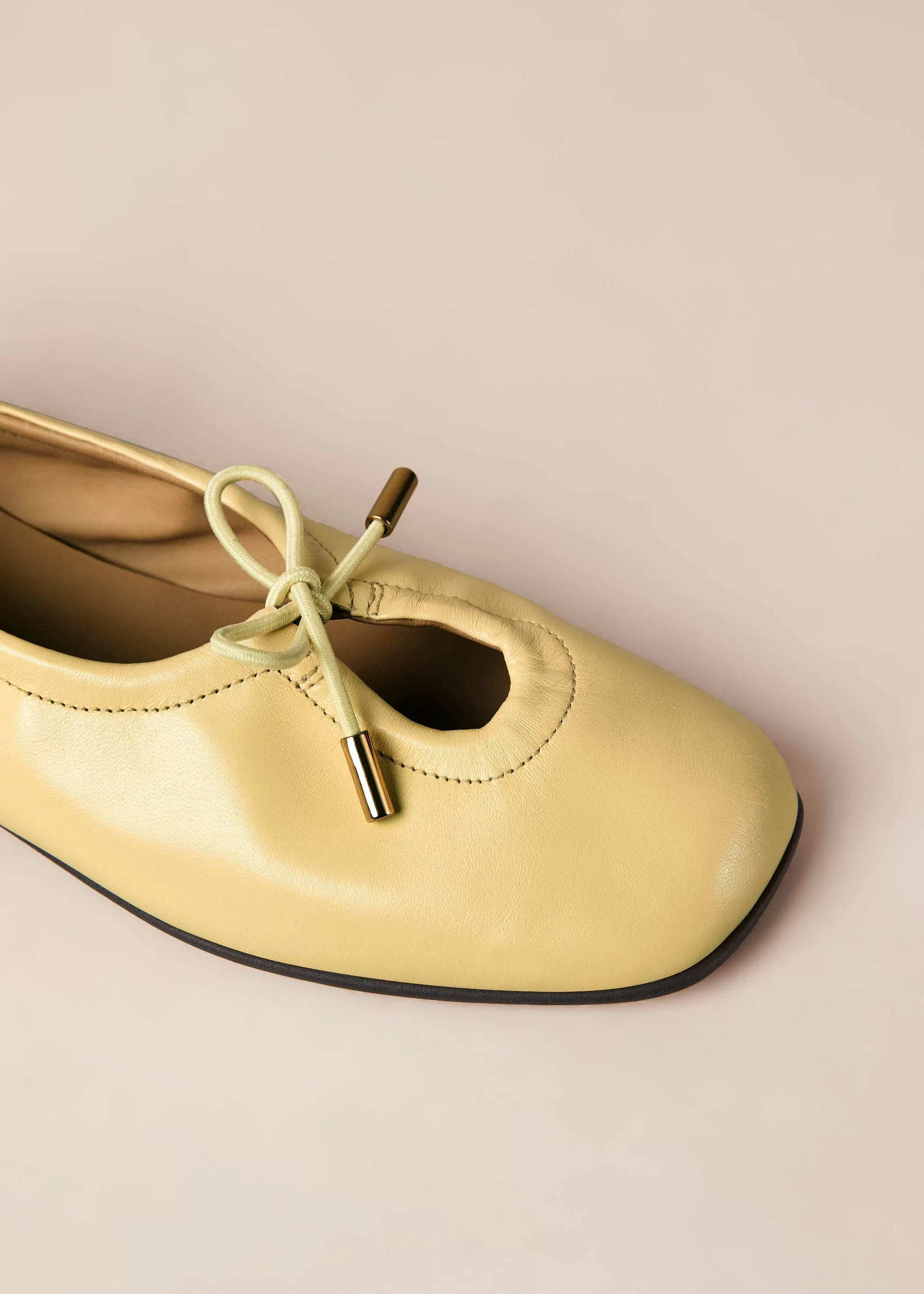 Rosalind Yellow Leather Ballet Flats