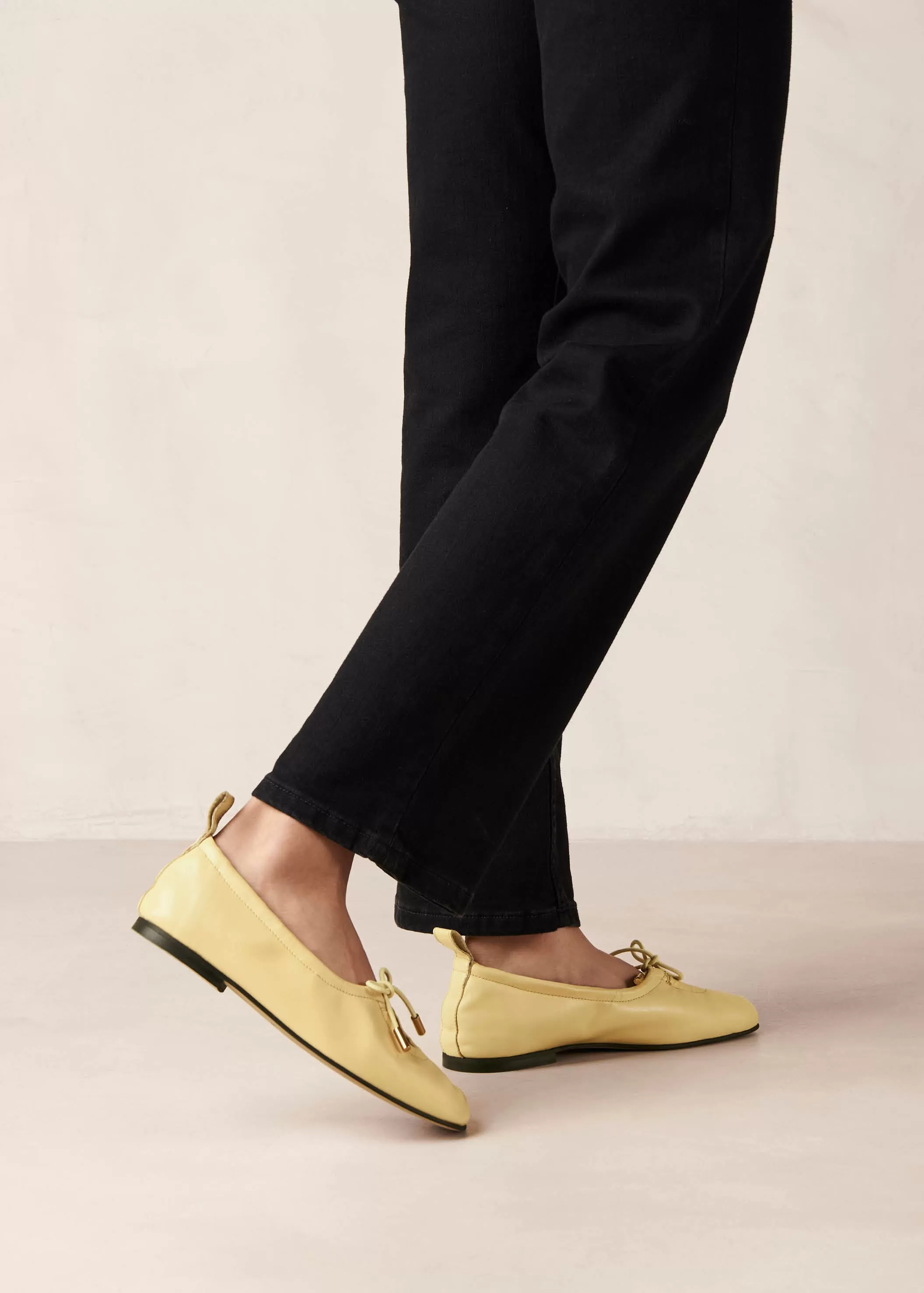 Rosalind Yellow Leather Ballet Flats