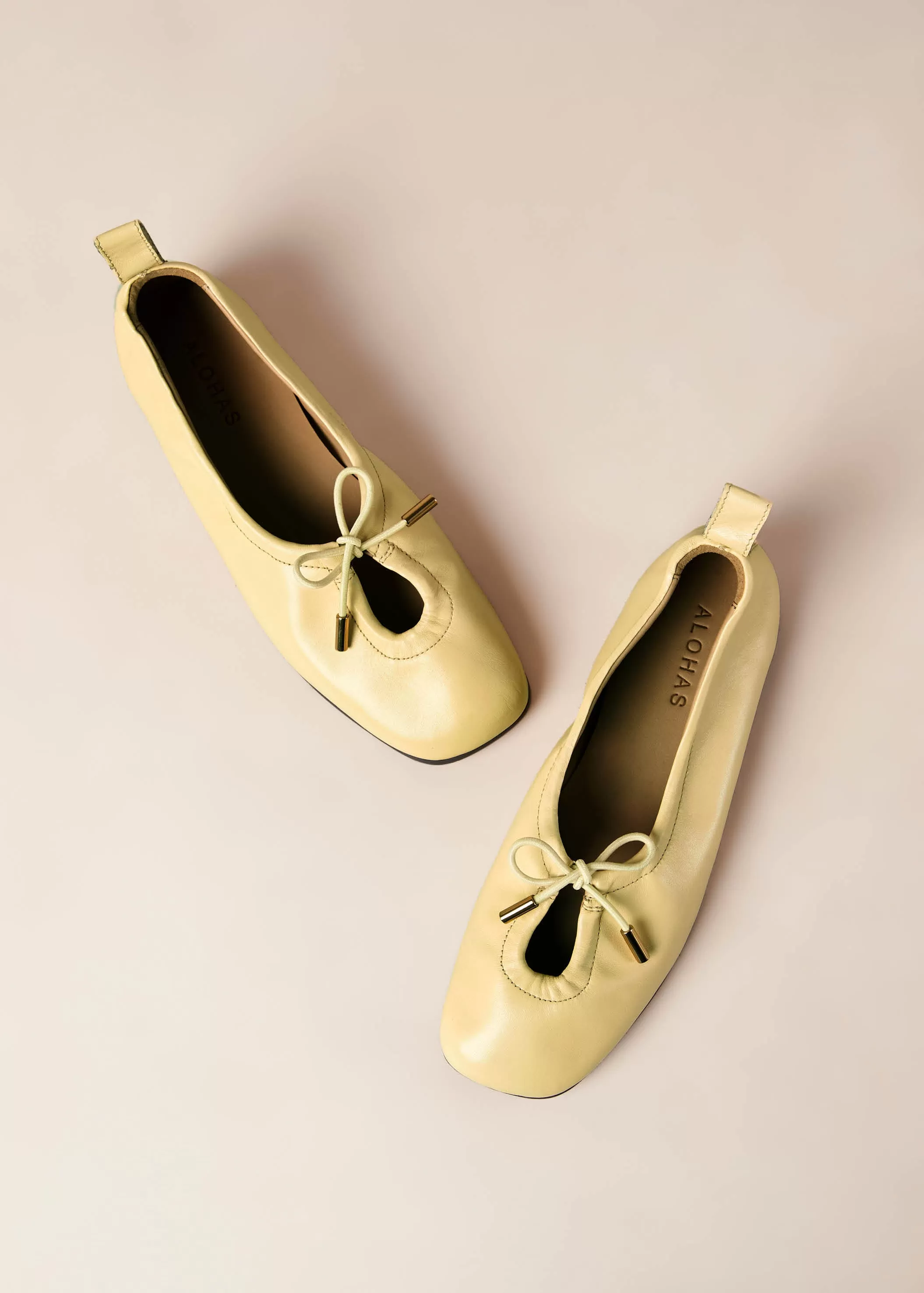 Rosalind Yellow Leather Ballet Flats