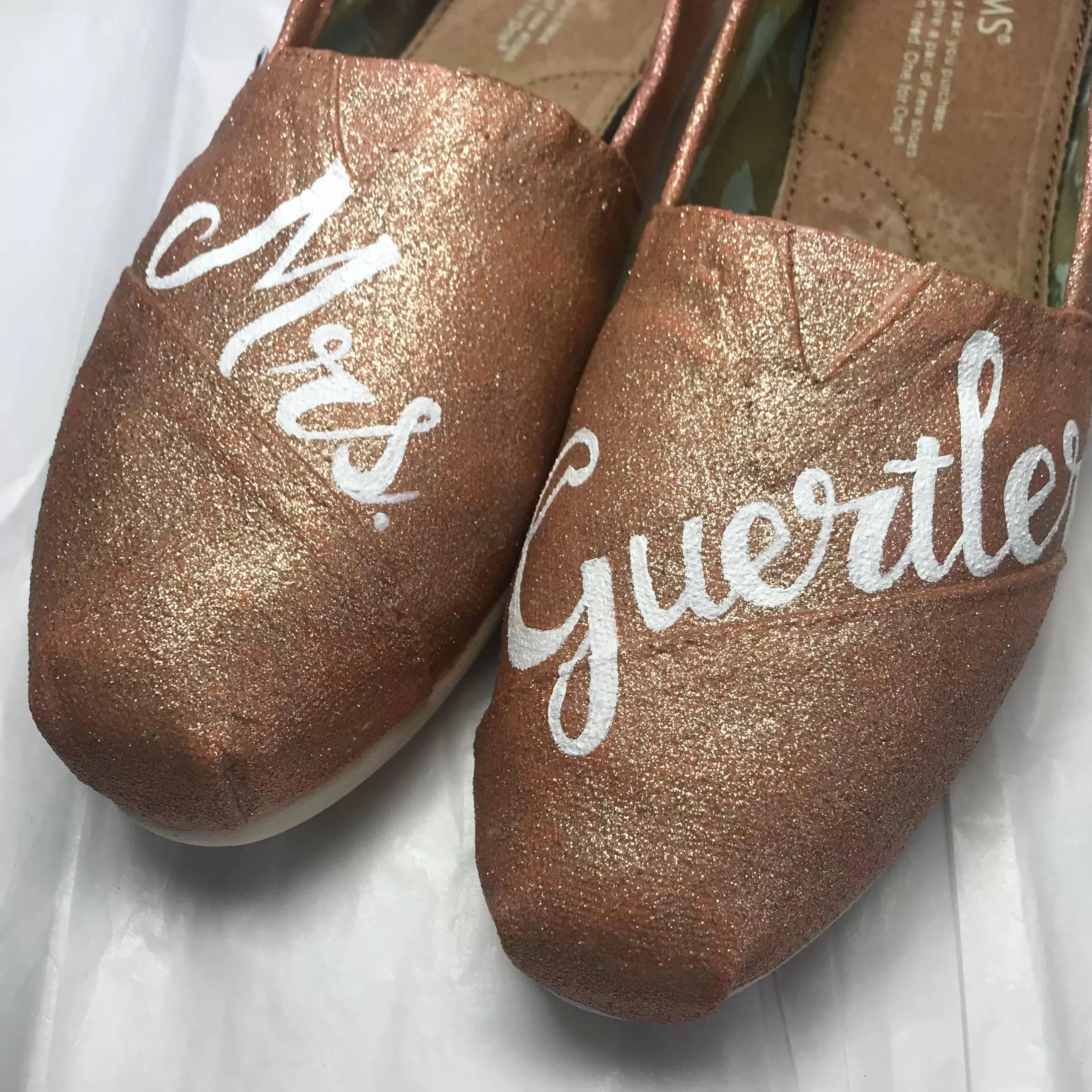 Rose Gold Wedding Glitter Shoes