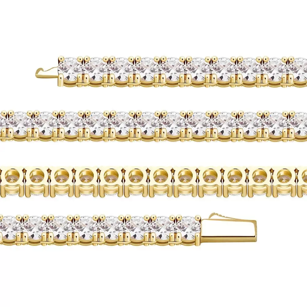 Round Cut Tennis Bracelet in Yellow Gold