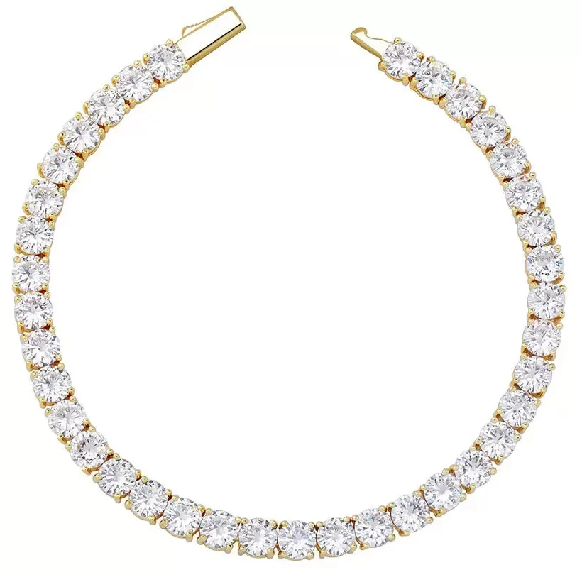 Round Cut Tennis Bracelet in Yellow Gold