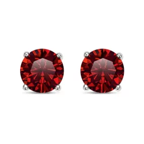 Ruby 18k White Gold Stud Earrings