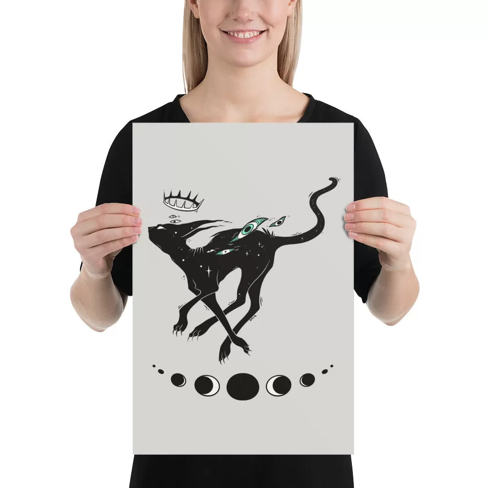 Running Cat, Matte Art Print Poster