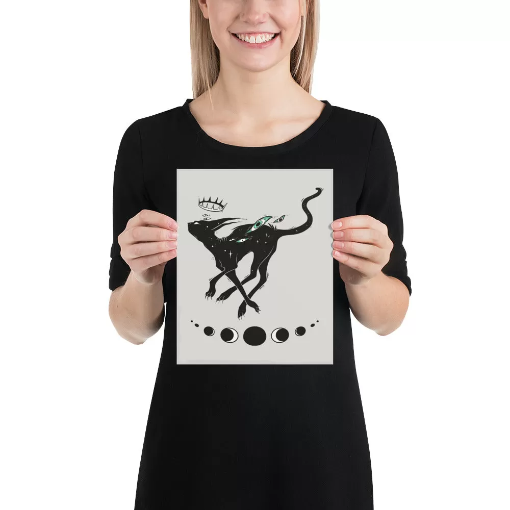 Running Cat, Matte Art Print Poster