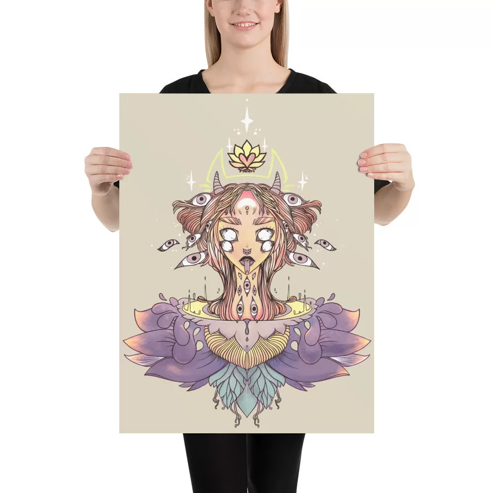 Sacred Lotus Creature, Matte Art Print Poster