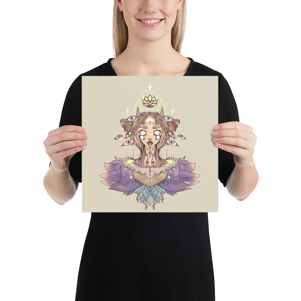 Sacred Lotus Creature, Matte Art Print Poster