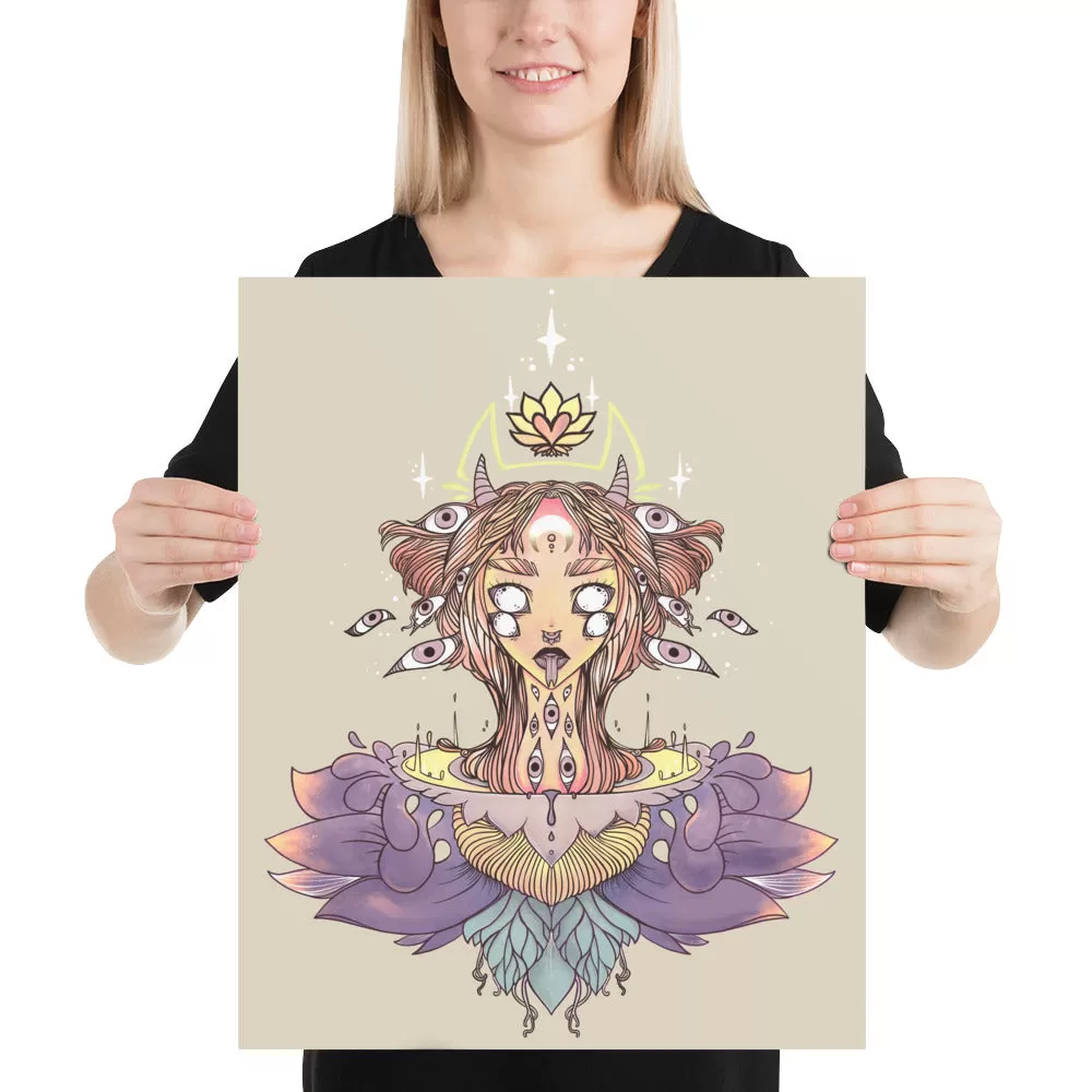 Sacred Lotus Creature, Matte Art Print Poster