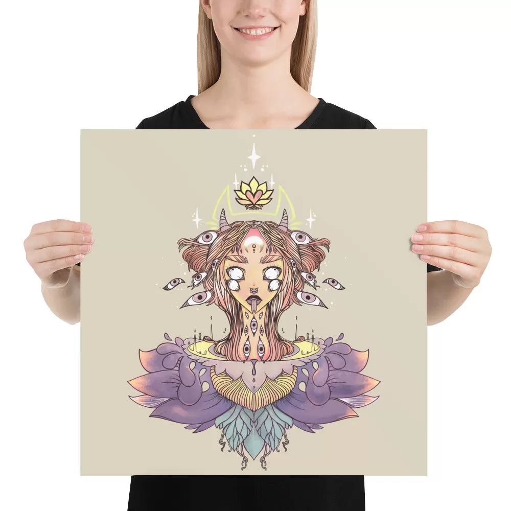 Sacred Lotus Creature, Matte Art Print Poster