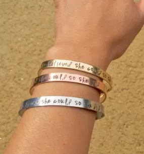 She Believed She Could So She Did Bracelet, Graduation 2016, Gifts for Graduation, Personalized Cuff, natashaaloha