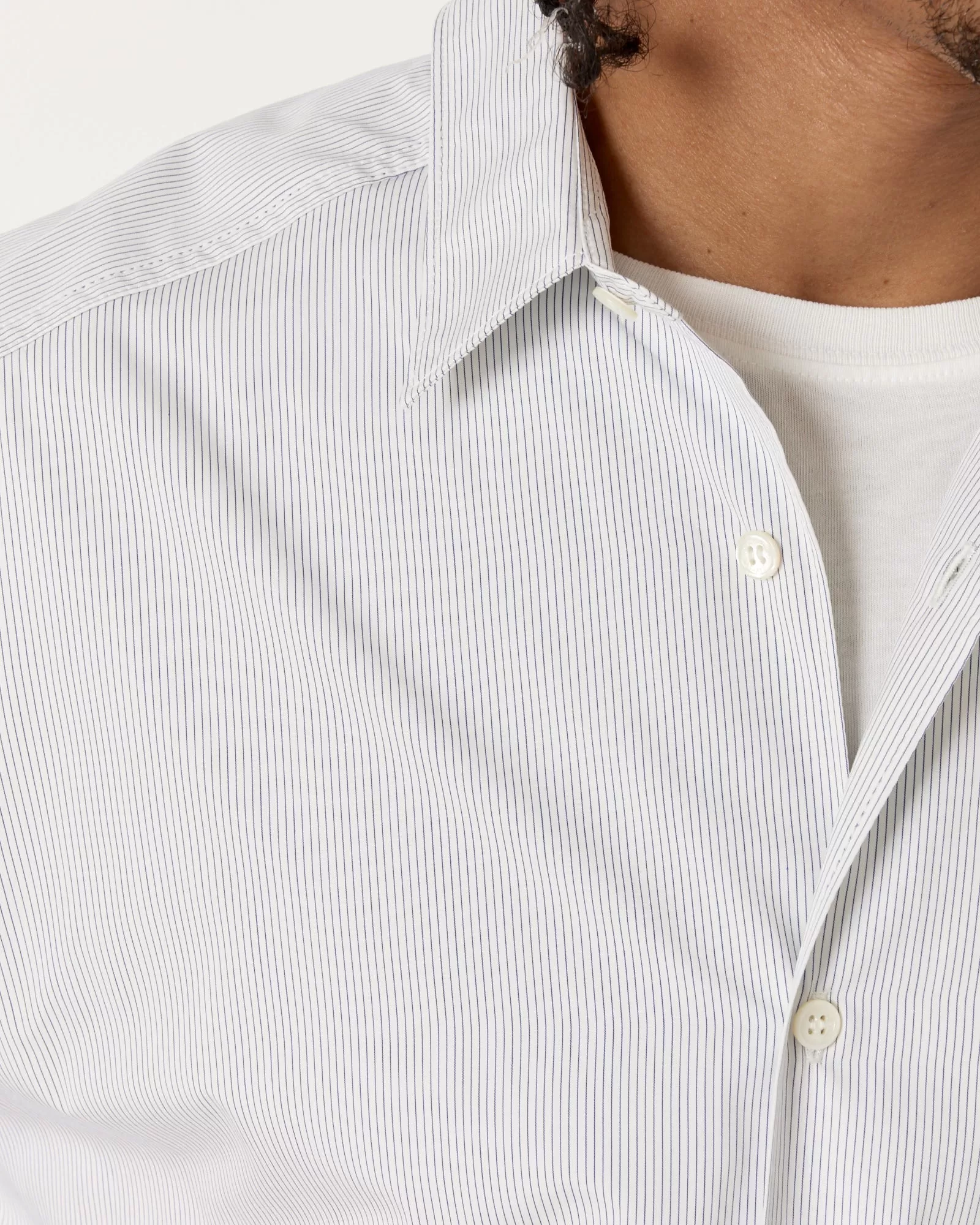 Shirt in White/Navy Stripe