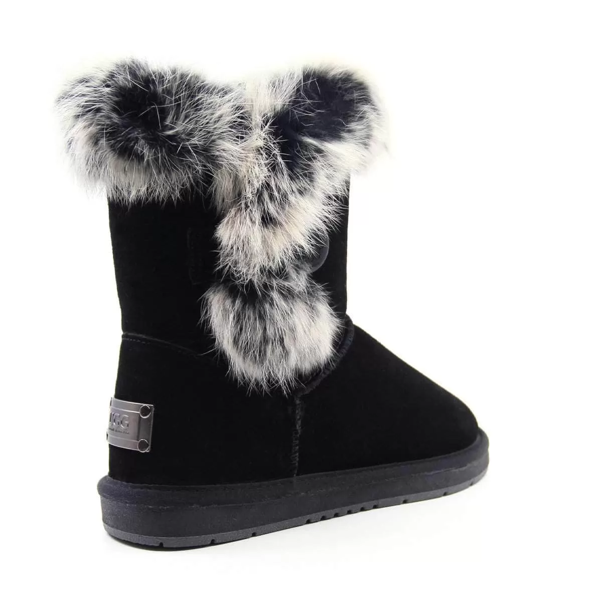 Short Button Fur UGG Boots