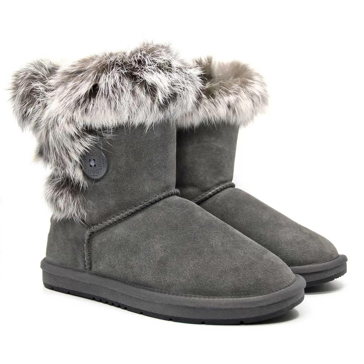 Short Button Fur UGG Boots