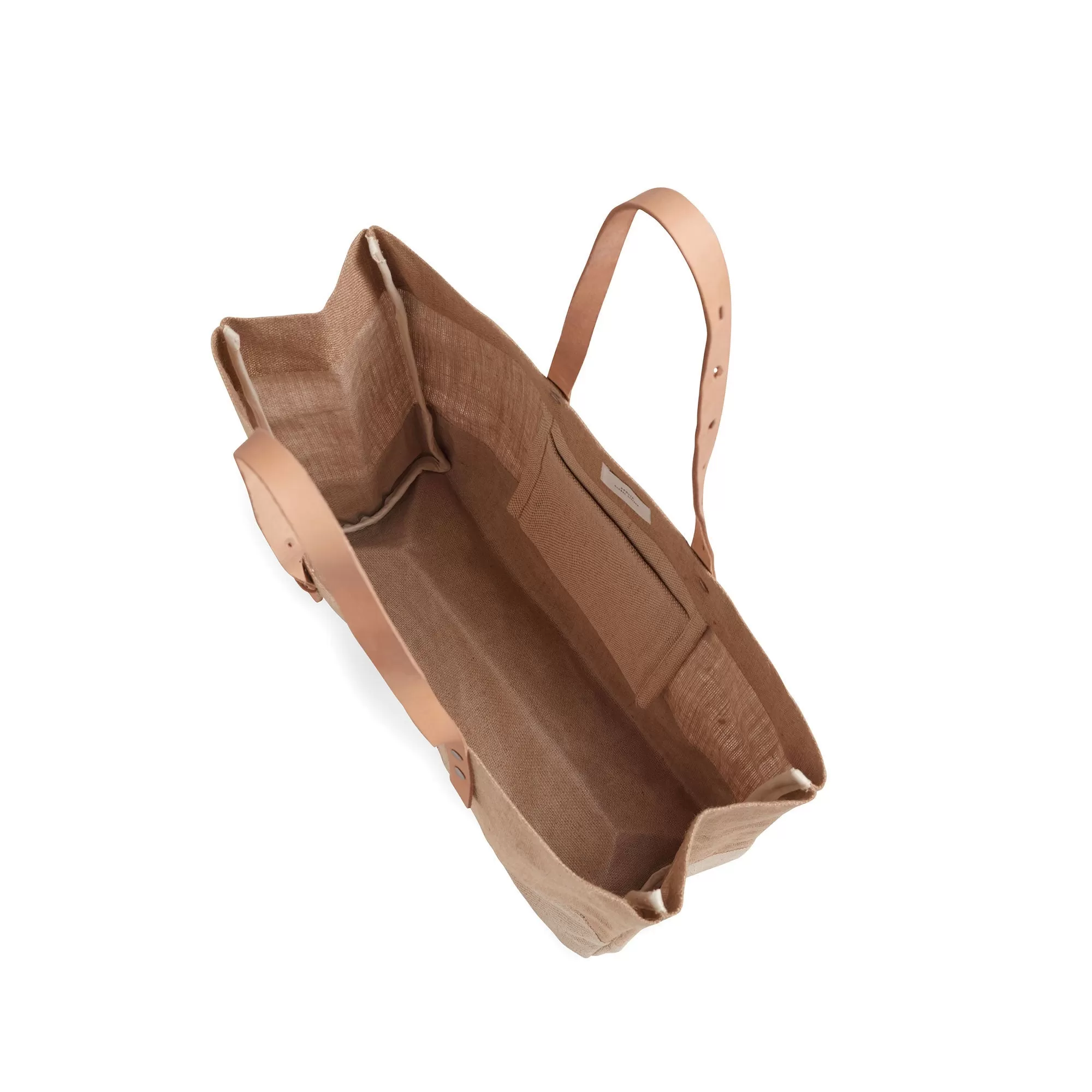 Shoulder Market Bag in Natural with Large Ecru Monogram