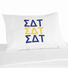 Sigma Delta Tau Sorority Letters in Sorority Colors Pillowcase