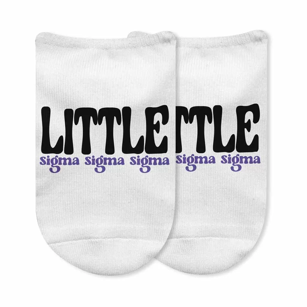 Sigma Sigma Sigma No Show Socks for Bigs and Littles