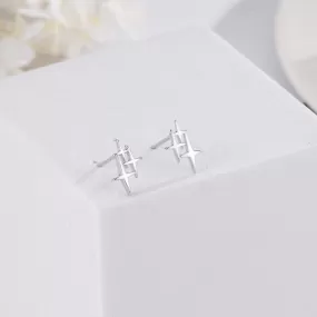 Silver Star Stud Earrings For Women