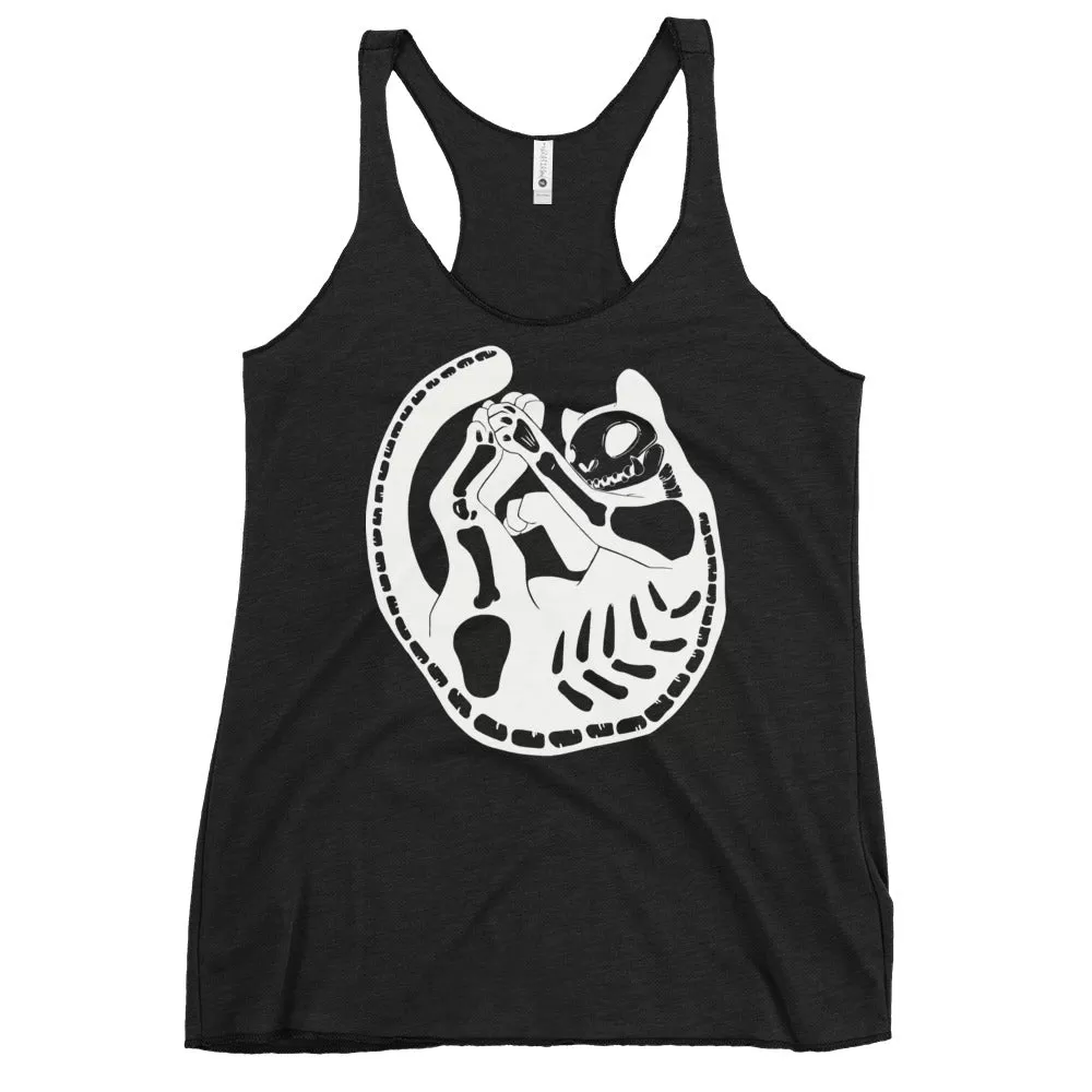 Skeleton Cat, Racerback Tank Top