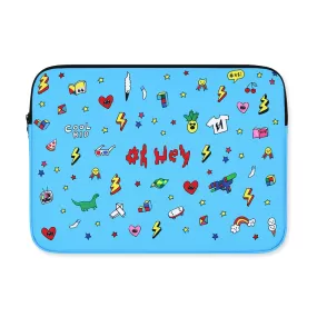 Skyblue Characters Graphic Laptop Sleeves 11 13 15 inch Cases Protective Skins Covers Handbags Square Pouches Designer Artist Prints Cute Lightweight Collage Office Zipper Fashion School Unique Couple Item Gifts