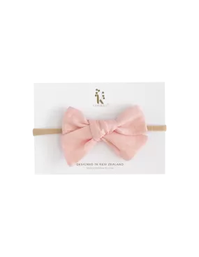 Skylah Pinwheel Linen Bow Headband - Strawberry Shortcake