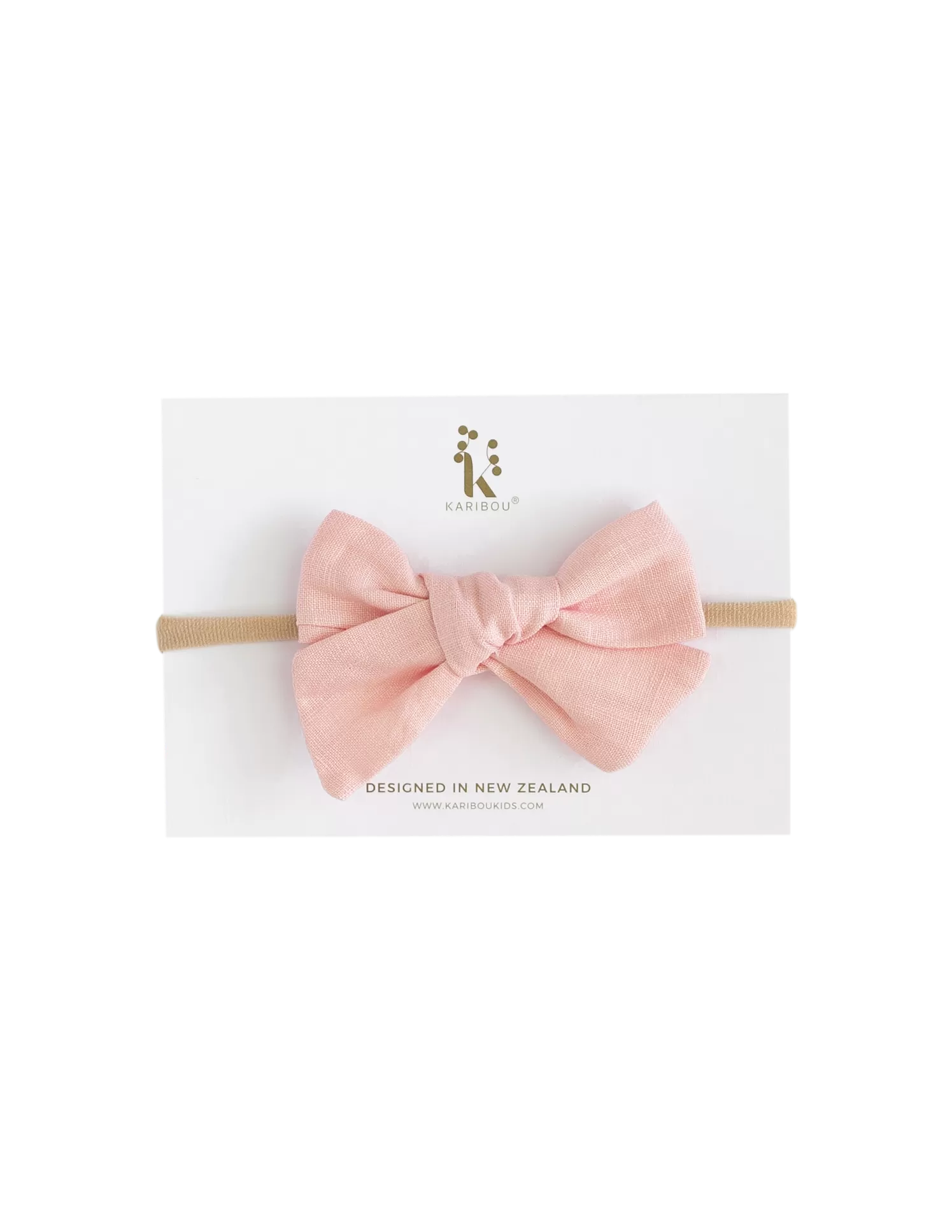 Skylah Pinwheel Linen Bow Headband - Strawberry Shortcake