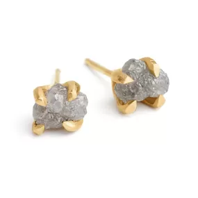 Sloan Rough Grey Diamond Studs