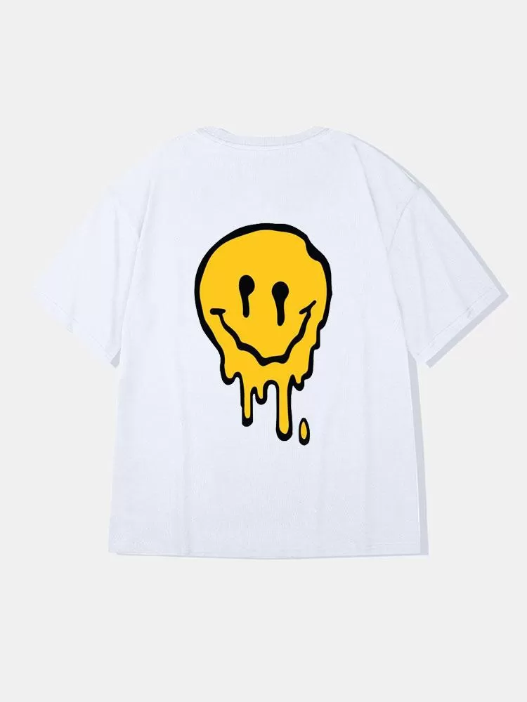 Smile Face Graphic Cotton T-Shirts