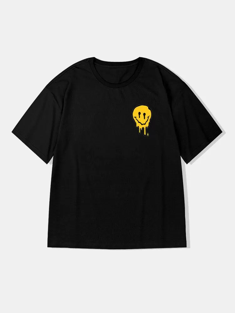 Smile Face Graphic Cotton T-Shirts