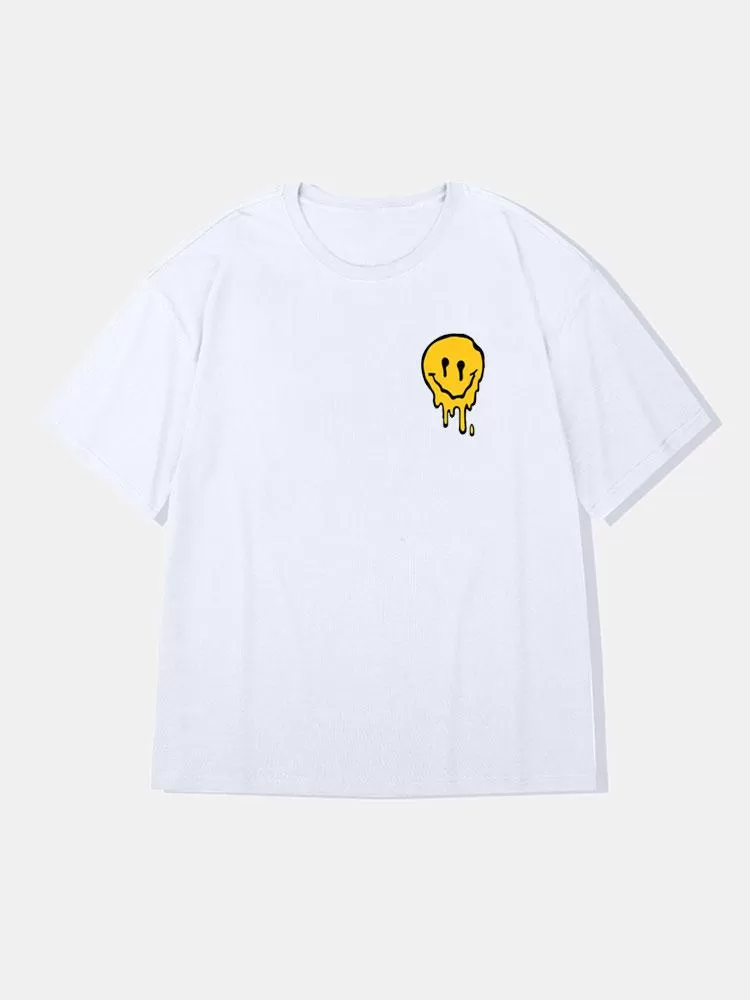 Smile Face Graphic Cotton T-Shirts