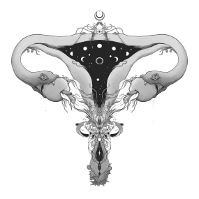 Snake Uterus Lilith, Gray Version, Matte Art Print Poster