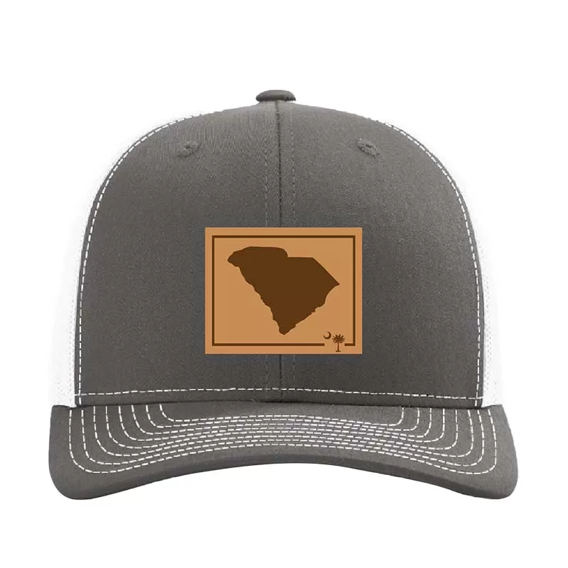 South Carolina Outline Trucker in Charcoal and White