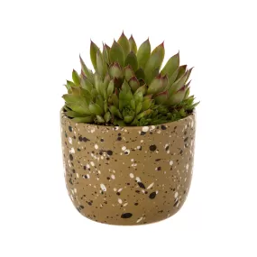 Speckle Plant Pot - Olive