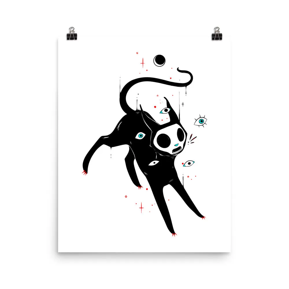 Spooky Cat, Matte Art Print Poster