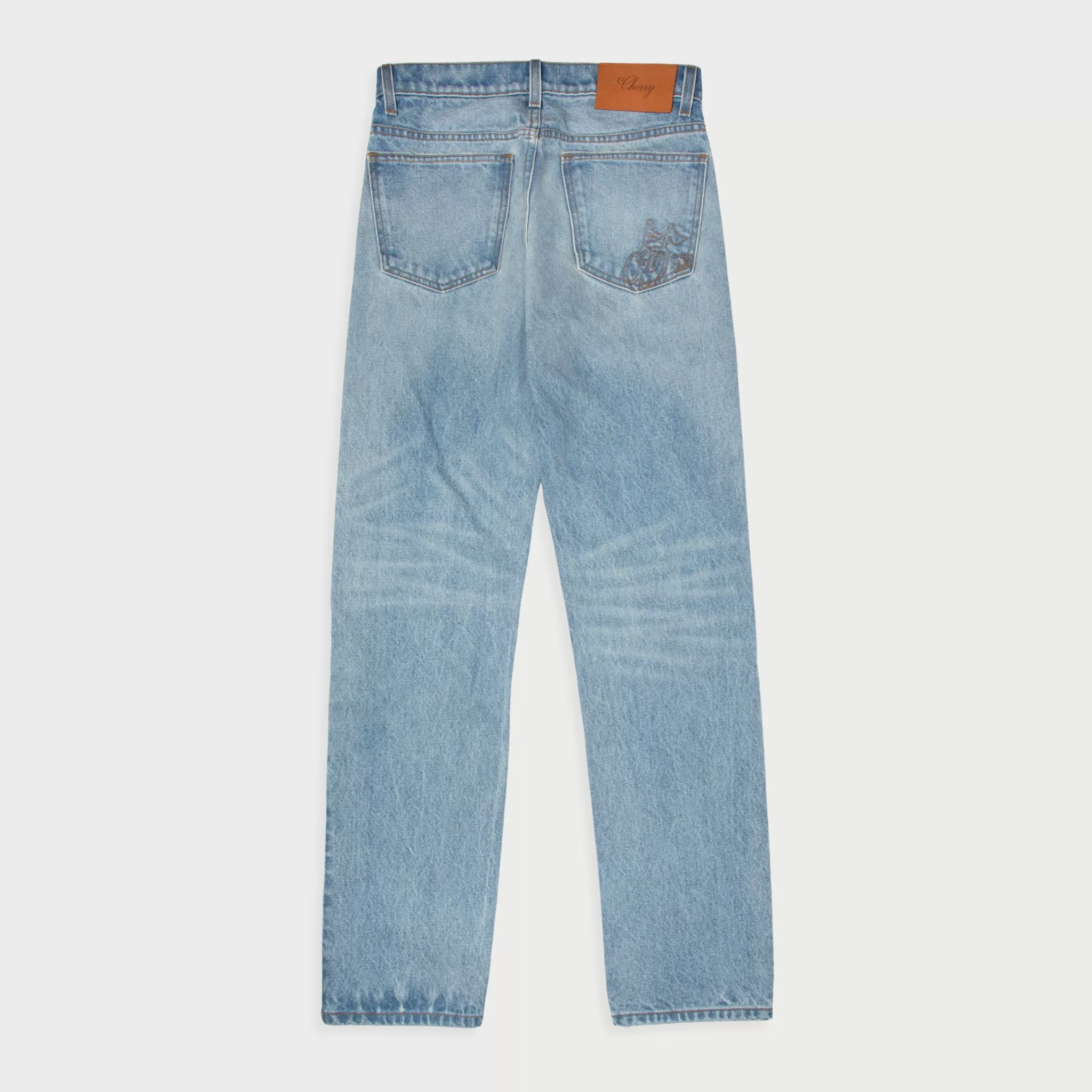 Straight 5 Pocket Denim (Light Wash)