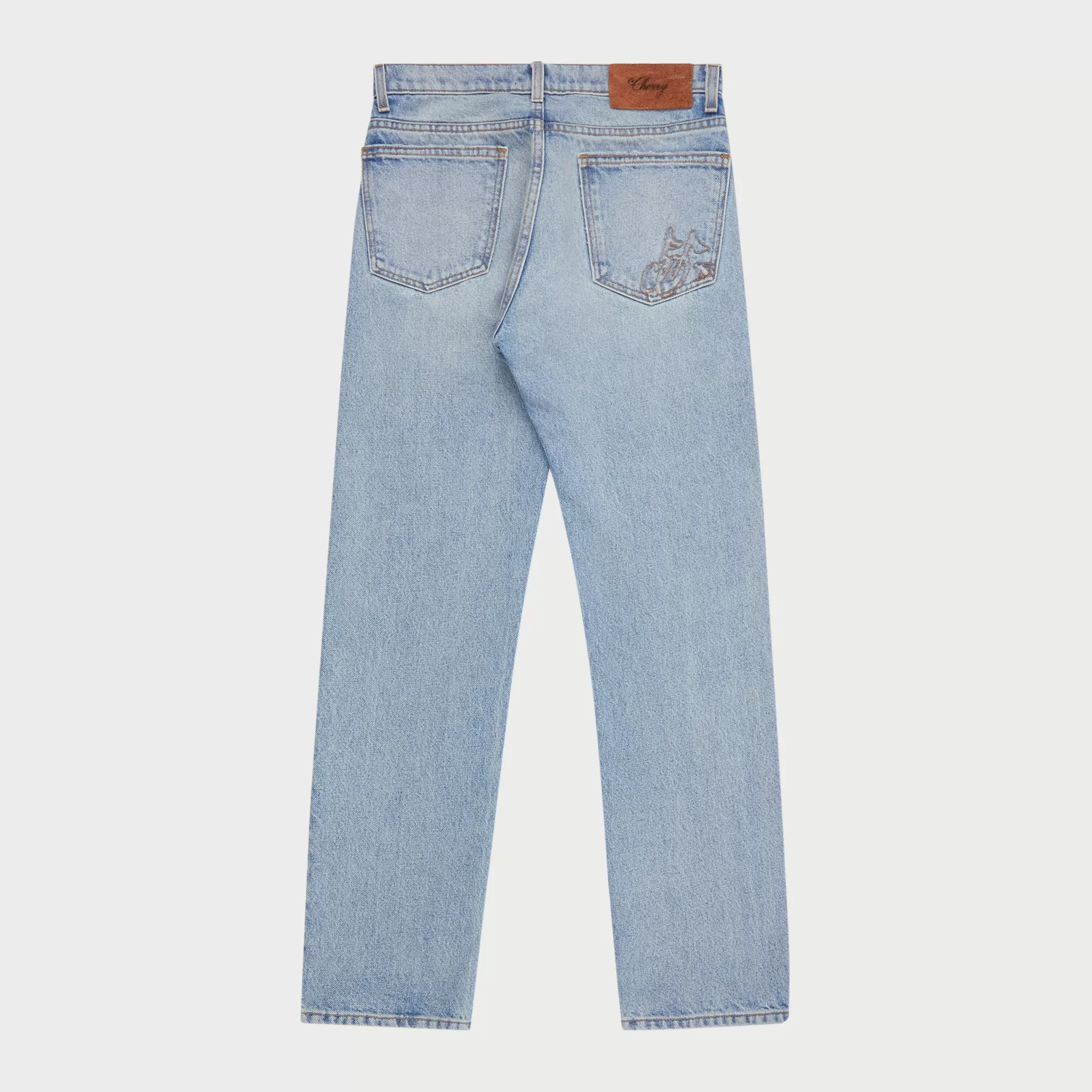 Straight Leg 5 Pocket Denim Jeans (George Wash)