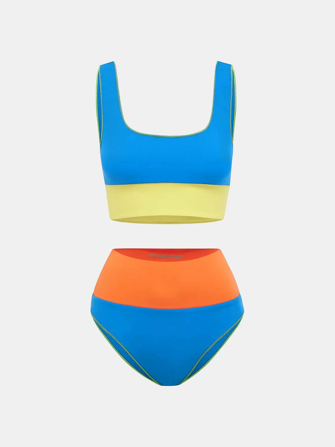 Sunset Vacation  Contrast Wide Strap Two-Piece Swim Set