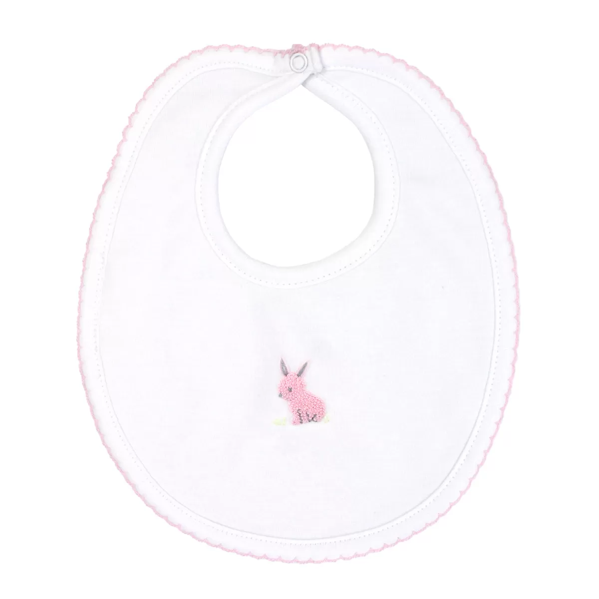 Sweet Bunny Embroidery Bib | Baby Girl