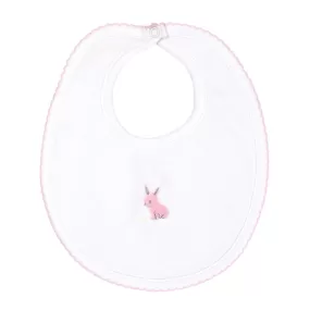 Sweet Bunny Embroidery Bib | Baby Girl