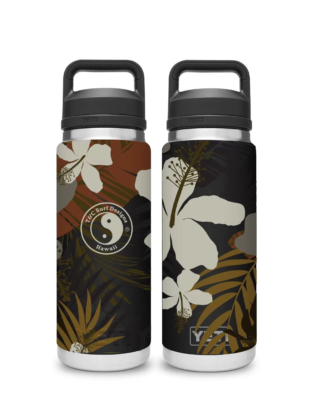 T&C Surf 26 oz Hibiscus Rambler Yeti Bottle with Chug Cap