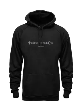 Teach Peace - Relaxed Fit Black Fleece Hoodie*