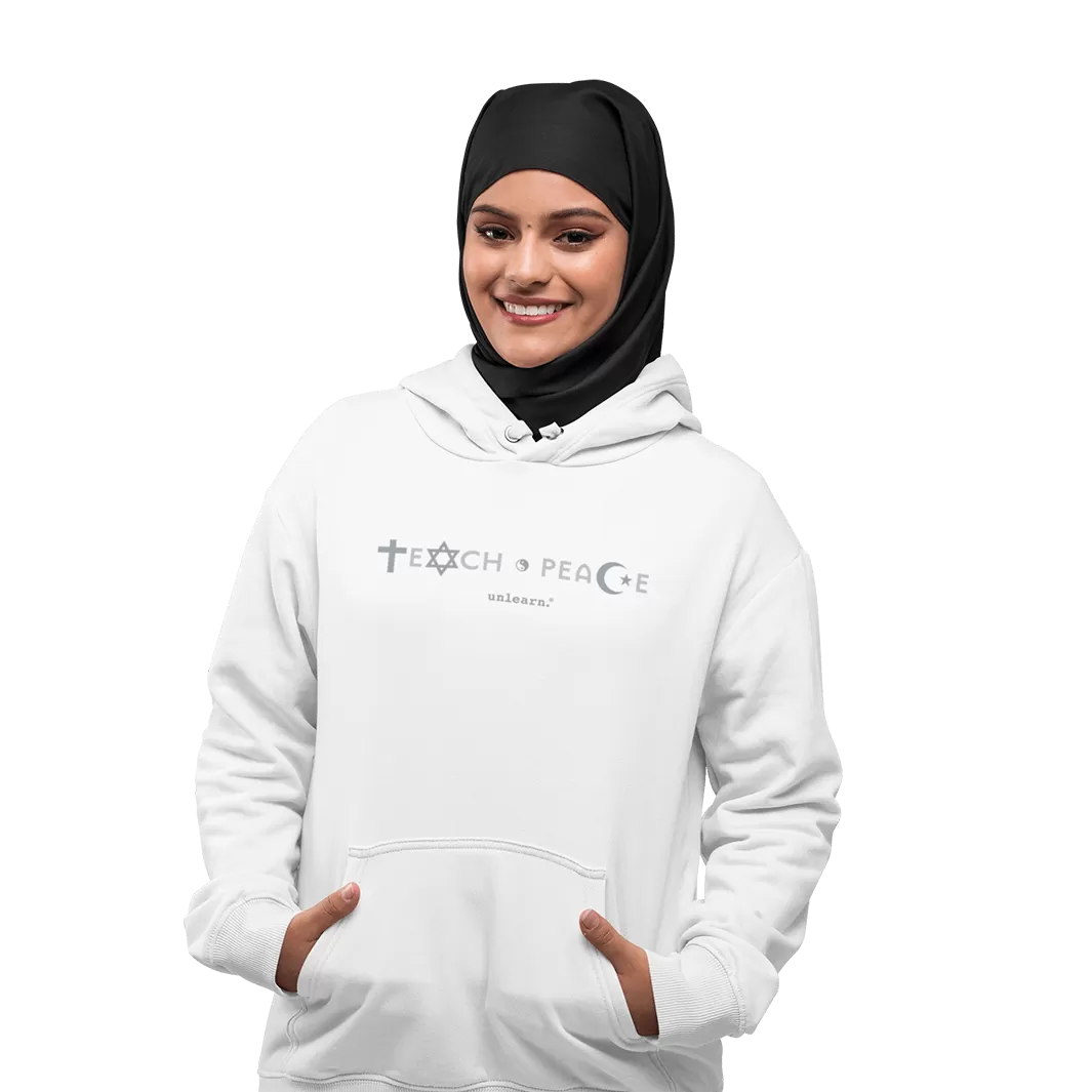 Teach Peace - Relaxed Fit Black Fleece Hoodie