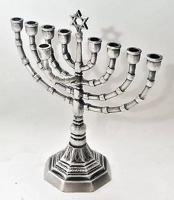 Temple Menorah HANUKKAH Silver Plated Candle Holder from Jerusalem #3