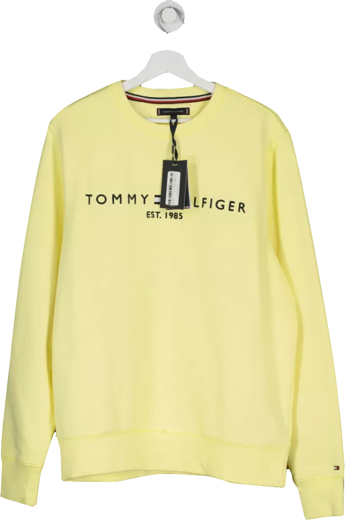 Tommy Hilfiger Yellow Logo Sweatshirt Bnwt UK L