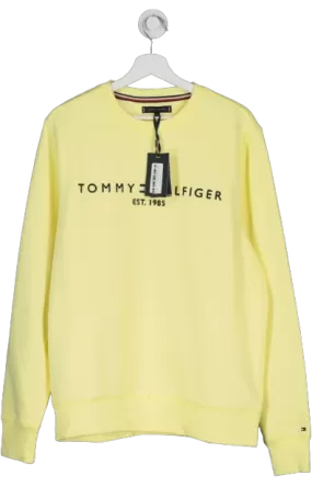 Tommy Hilfiger Yellow Logo Sweatshirt Bnwt UK L