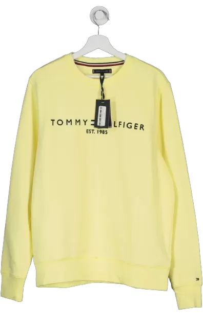 Tommy Hilfiger Yellow Logo Sweatshirt Bnwt UK L