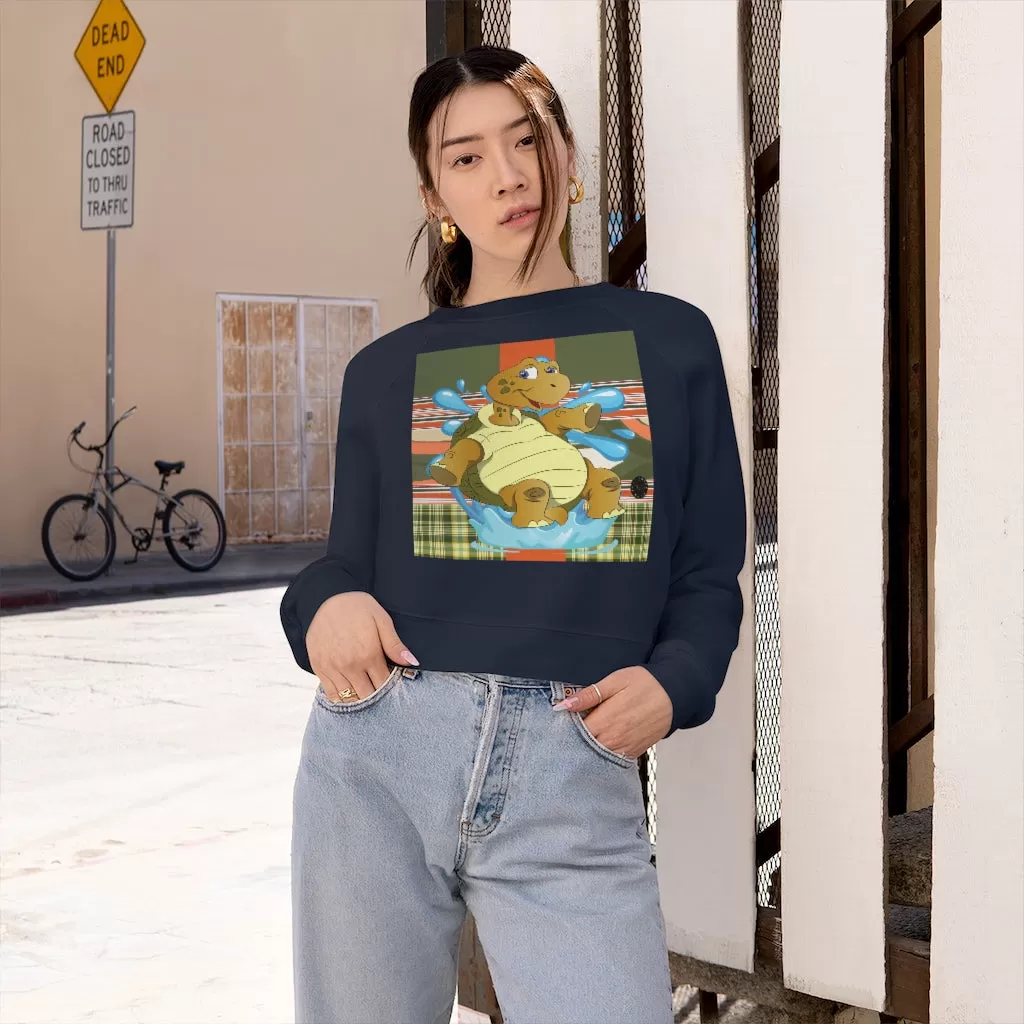 Turtle Splash Cropped Fleece Pullover