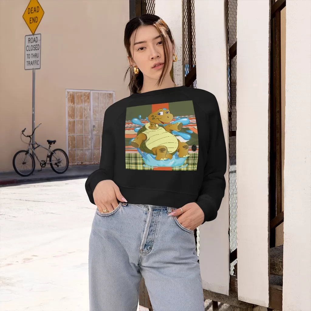 Turtle Splash Cropped Fleece Pullover