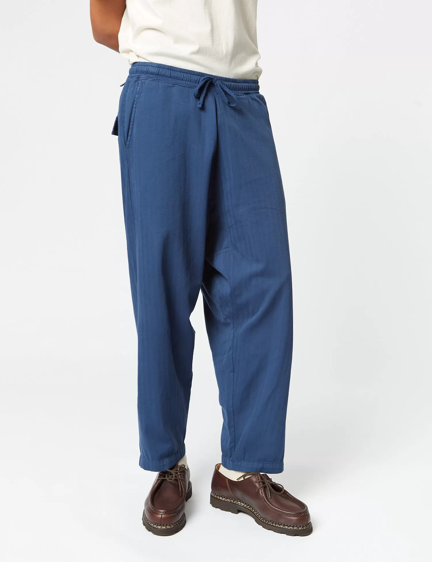 Universal Works Braga Herringbone Pant (Loose) - Navy Blue