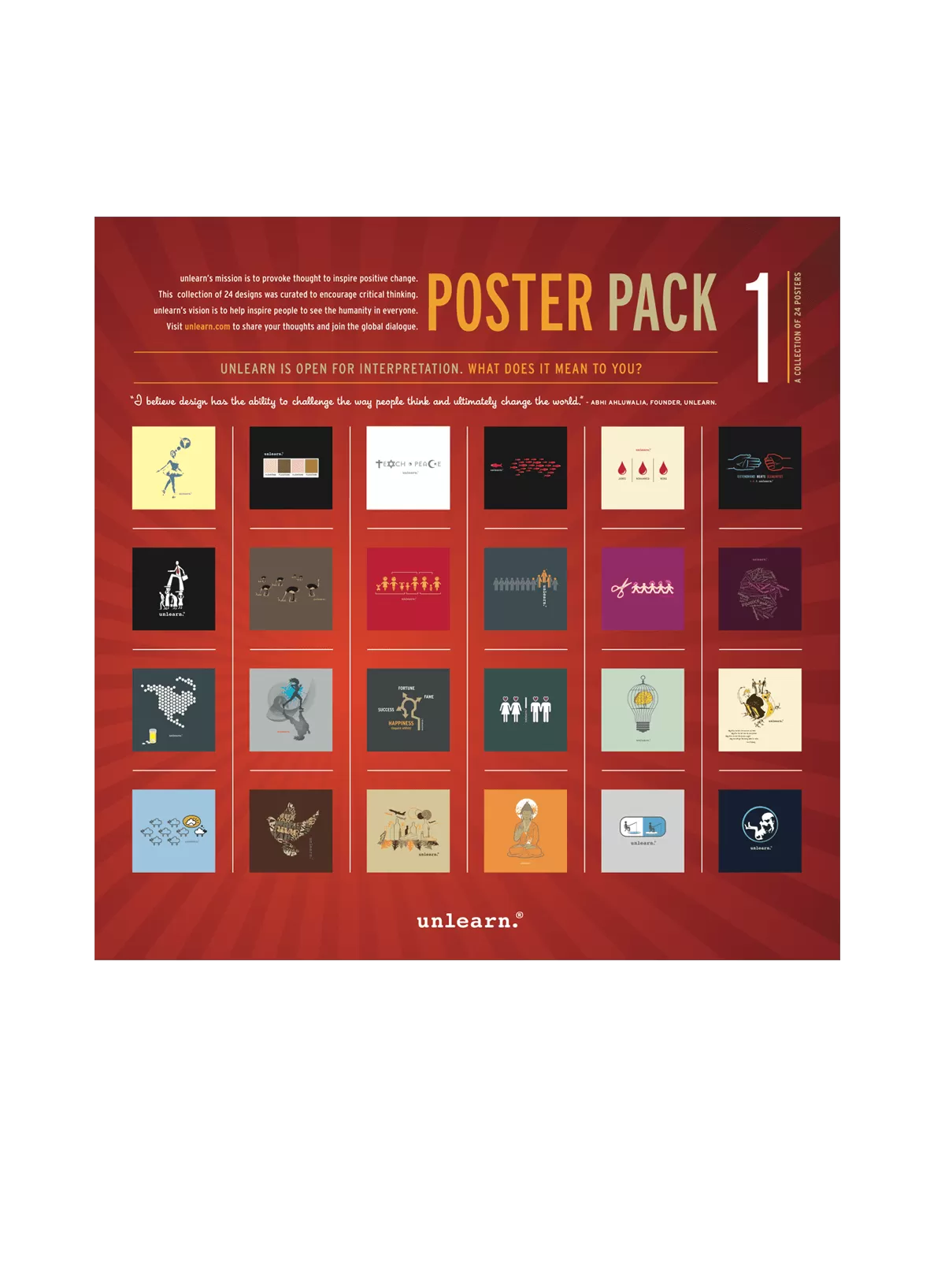 unlearn. Poster Pack 1 - Set of 24