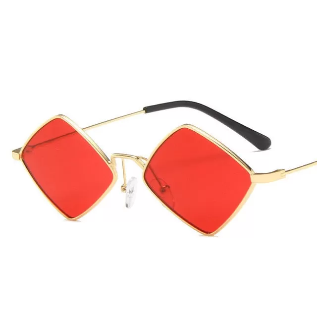 Unregelmäßige Vintage-Sonnenbrille für Damen mit kleinem Rahmen, UV400 